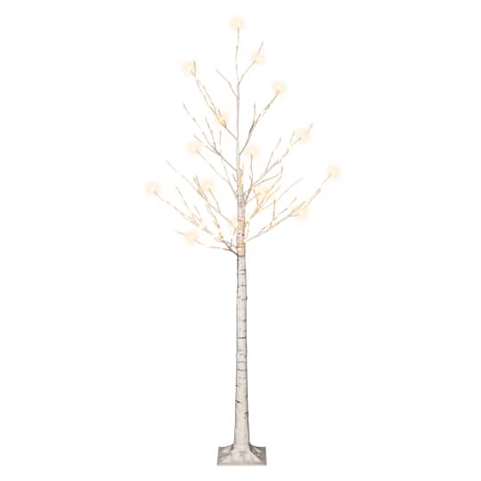 6ft. Pre-Lit White Artificial Twig Christmas Tree, White Lights, 2ct.